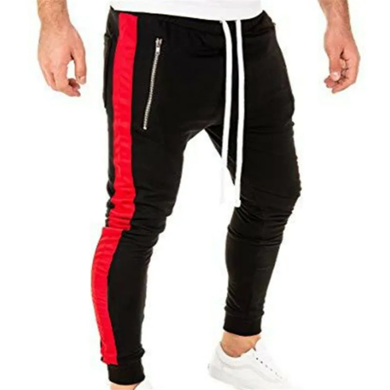 Men's Red & Black Sport Fitness Running Pants