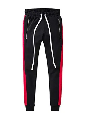 Men's Red & Black Sport Fitness Running Pants