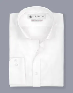 Men's White Self Printed Business Formal Shirt
