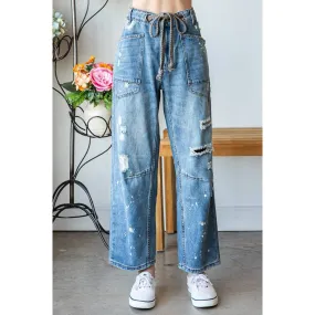 Oli & Hali washed drawstring denim pants