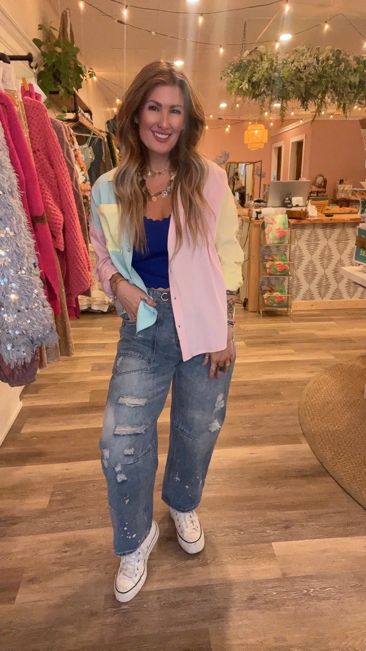 Oli & Hali washed drawstring denim pants