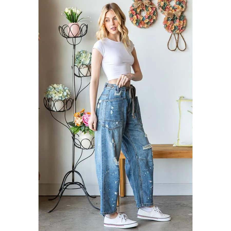 Oli & Hali washed drawstring denim pants
