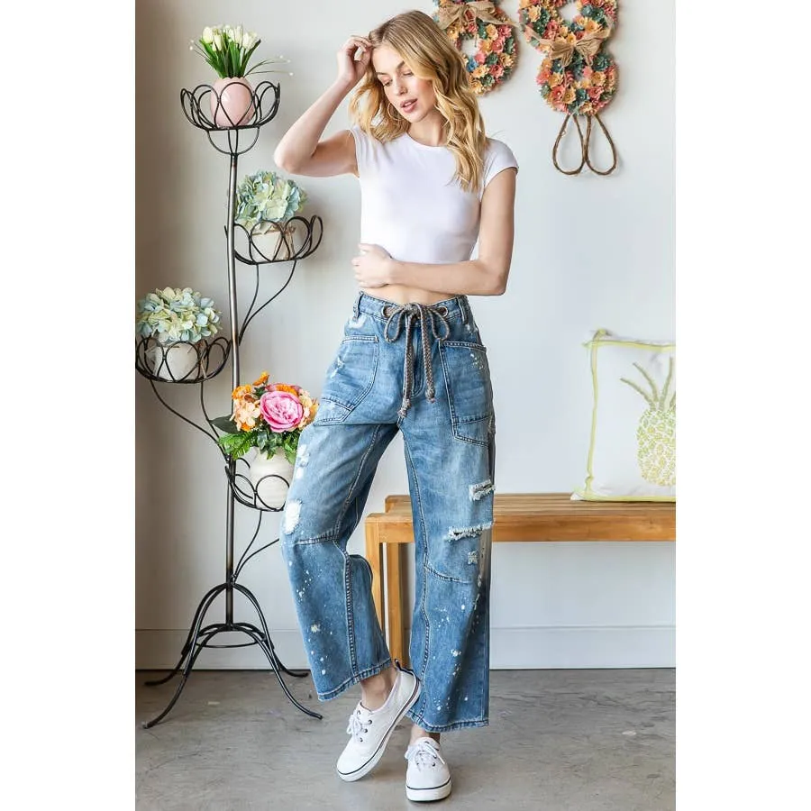 Oli & Hali washed drawstring denim pants