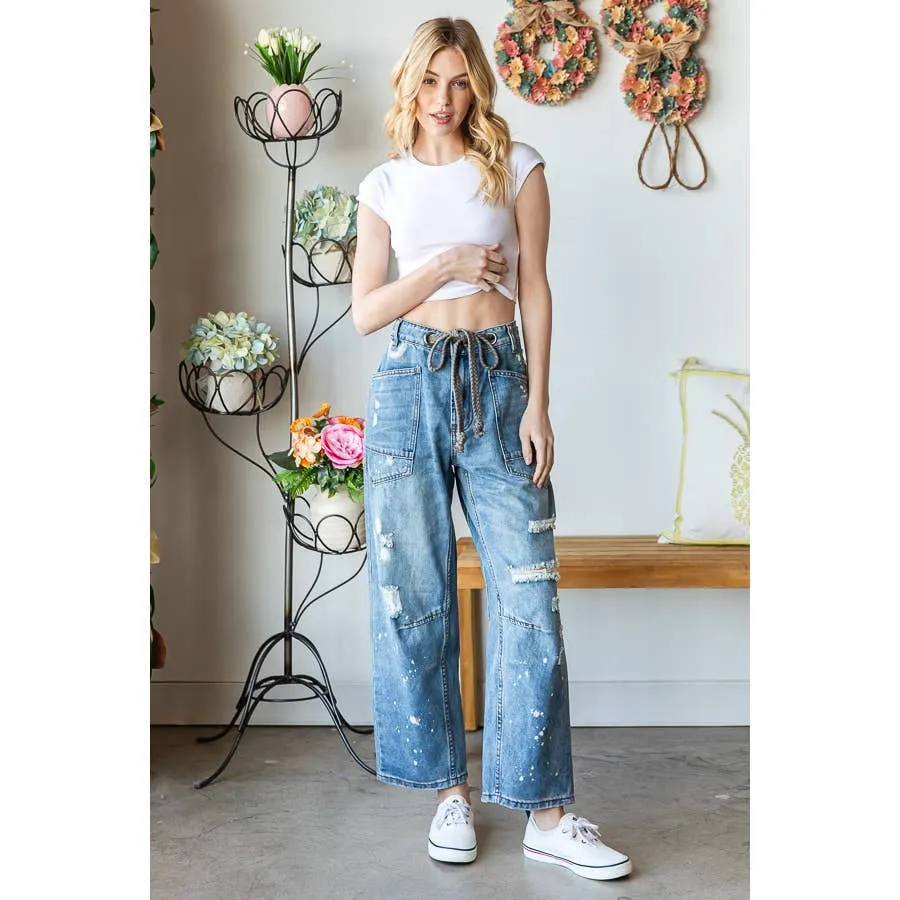 Oli & Hali washed drawstring denim pants
