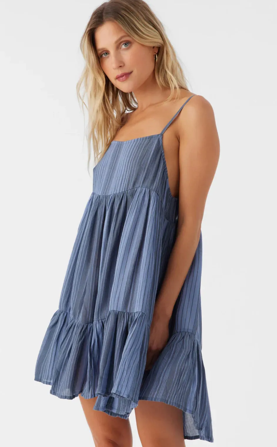 ONEILL SALTWATER ESSENTIALS RILEE STRIPED COVER-UP DRESS