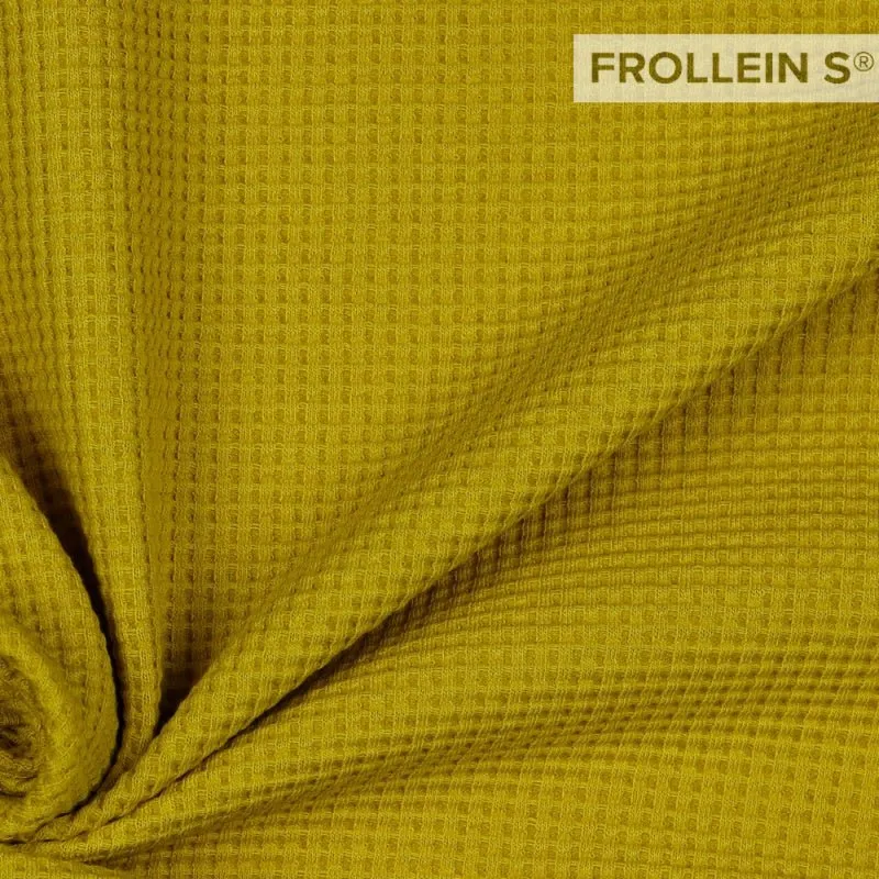 Organic Waffle Knit Jersey - Mustard