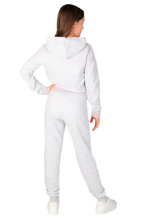 Pineapple Girls Pink Panel Crop Hoodie