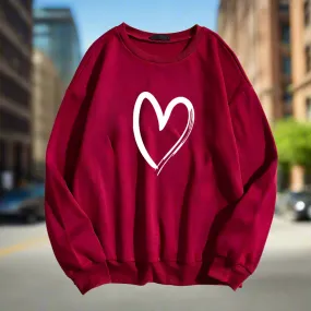 Printed Heart Trendy Sweater For Women