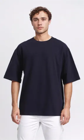 R209418 - Crew Neck Slip On Basic Tee - Dark Navy Blue