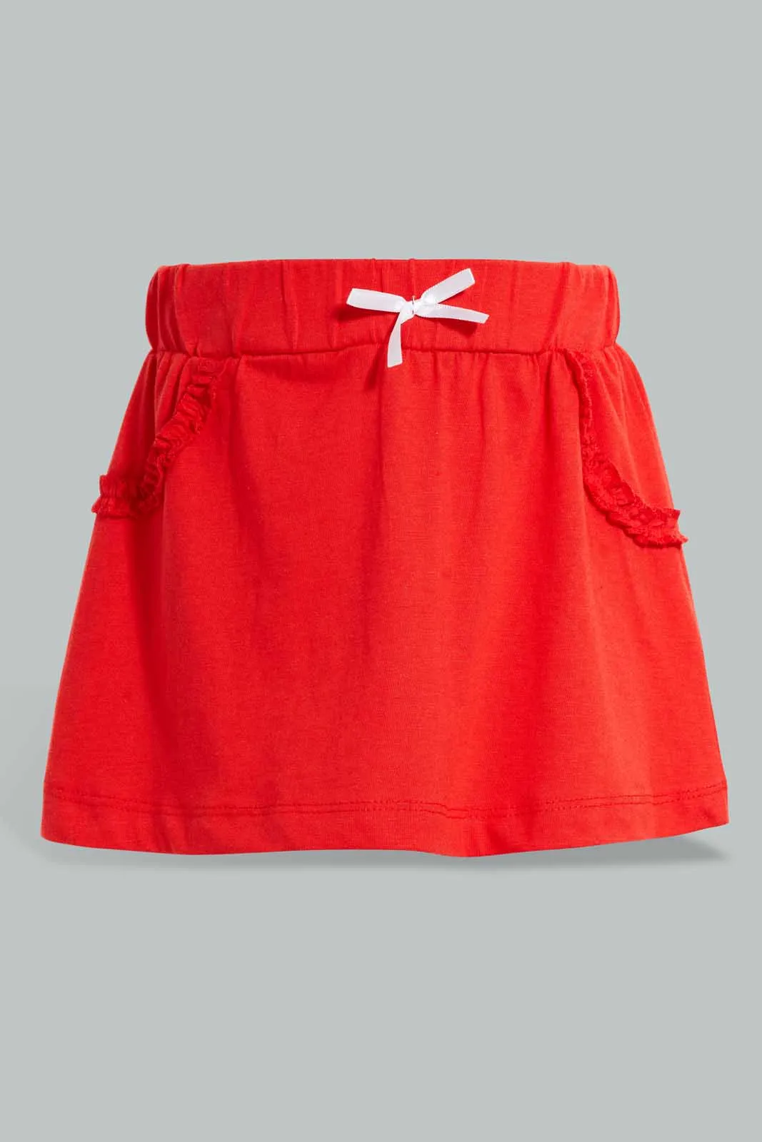 Red And White Strawberry Skirt For Baby Girls (Pack of 2)