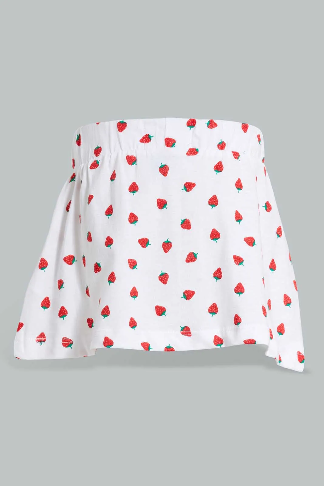 Red And White Strawberry Skirt For Baby Girls (Pack of 2)