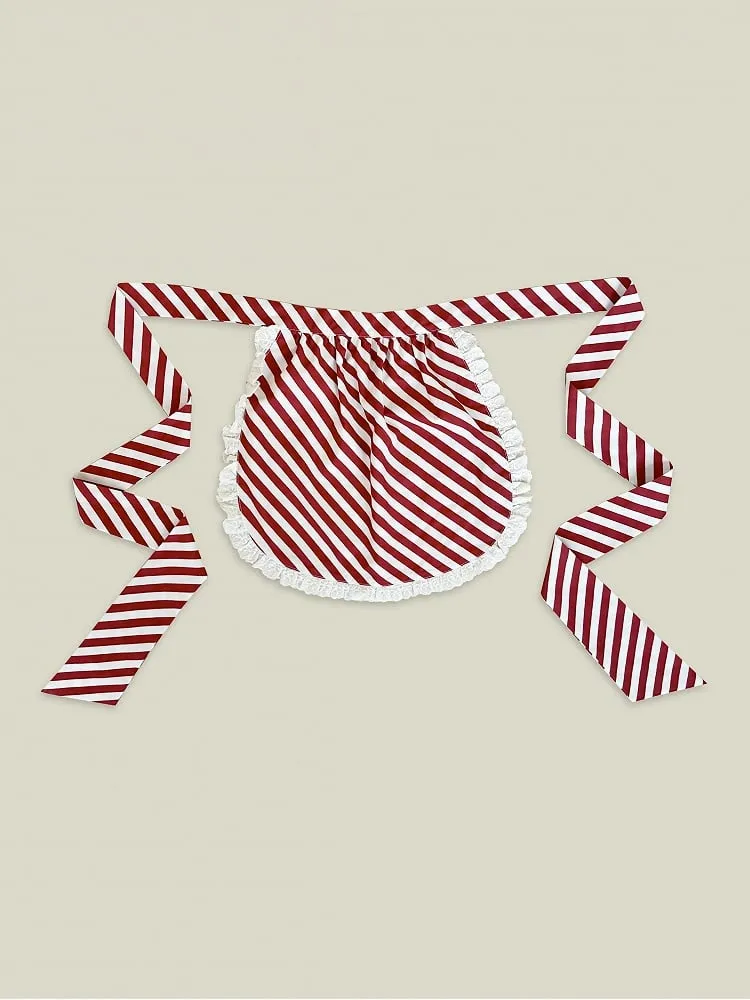 Red Striped Pattern Apron