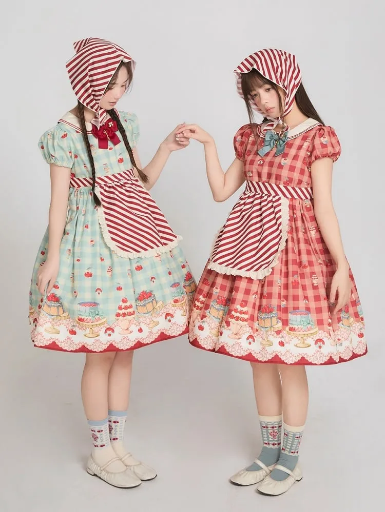 Red Striped Pattern Apron