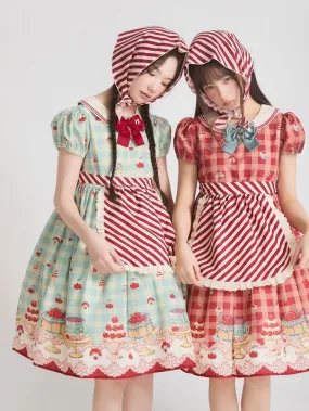 Red Striped Pattern Apron