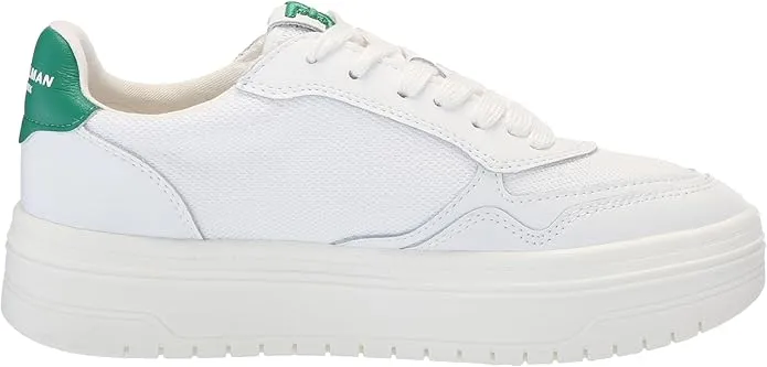 Sam Edelman Blaine White/Botanical Green Lace Up Rounded Toe Chunky Sneakers