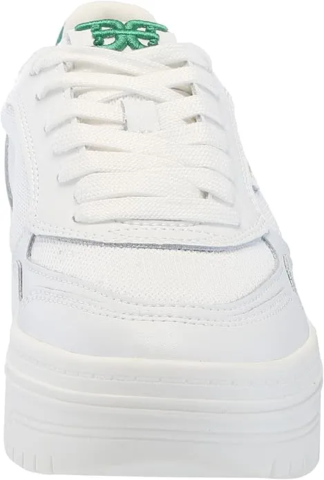 Sam Edelman Blaine White/Botanical Green Lace Up Rounded Toe Chunky Sneakers