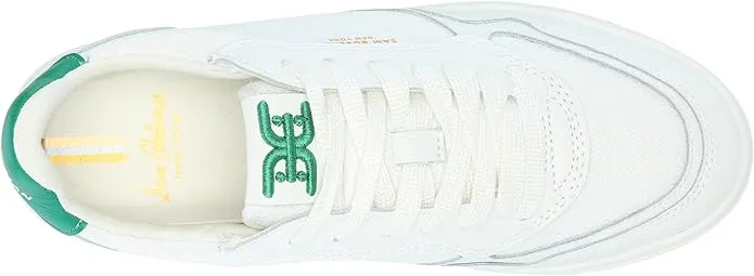 Sam Edelman Blaine White/Botanical Green Lace Up Rounded Toe Chunky Sneakers