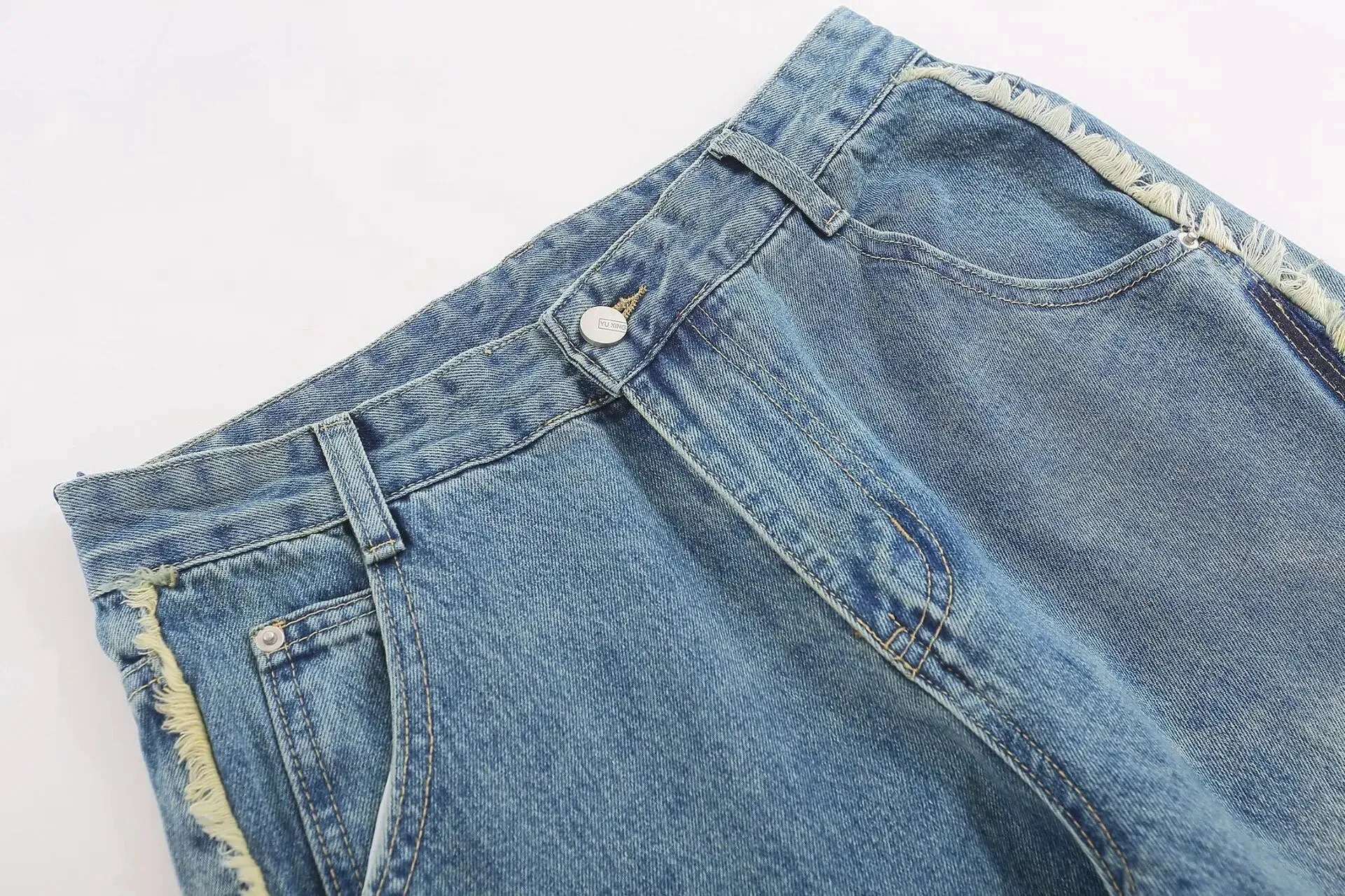 'Skyline' Raw Edge Baggy Denim Jeans