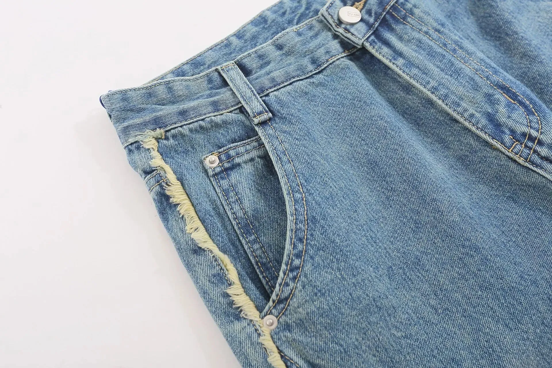 'Skyline' Raw Edge Baggy Denim Jeans