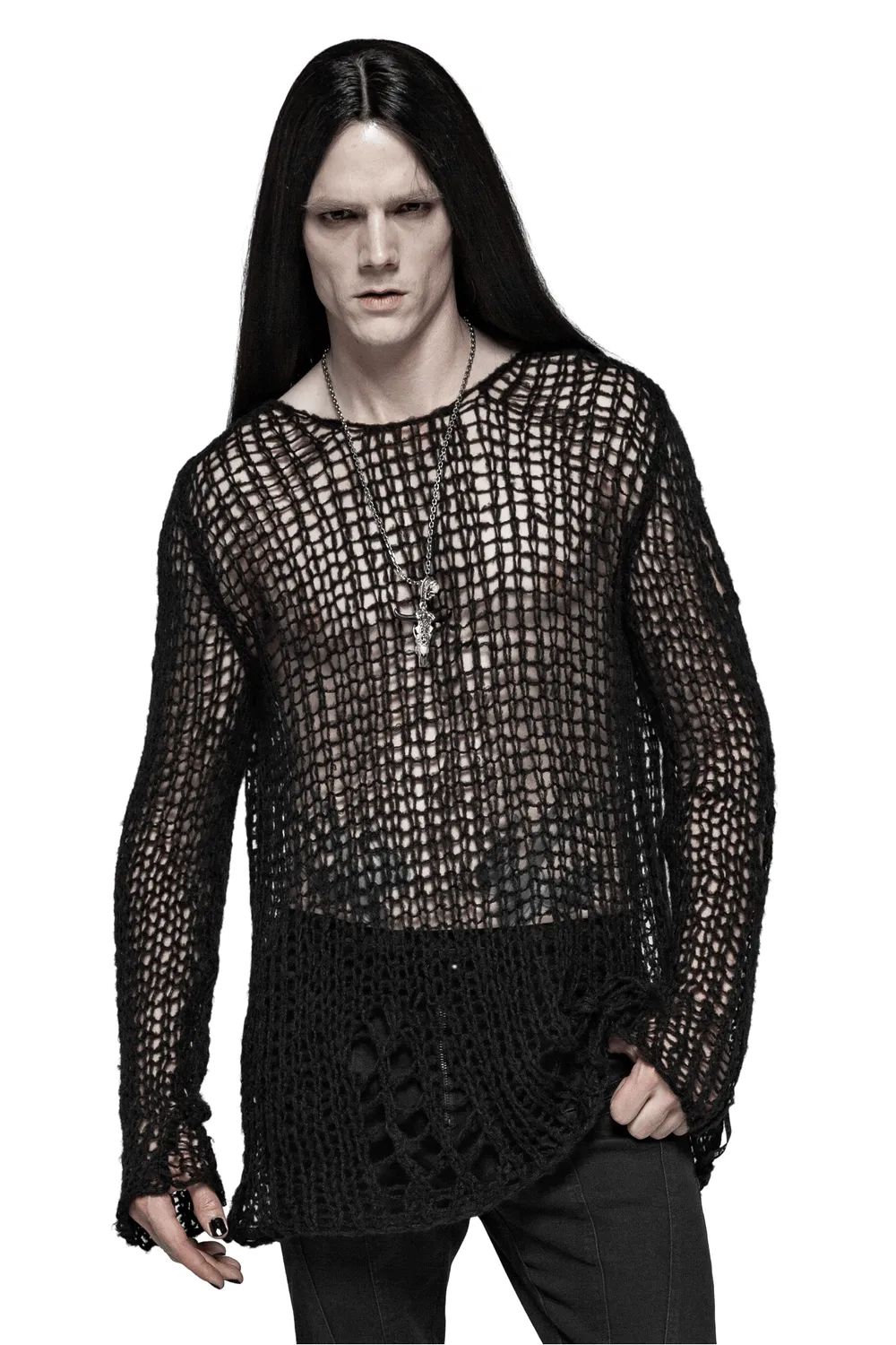 Stylish Knit Mesh Pullover - Trendy and Breathable