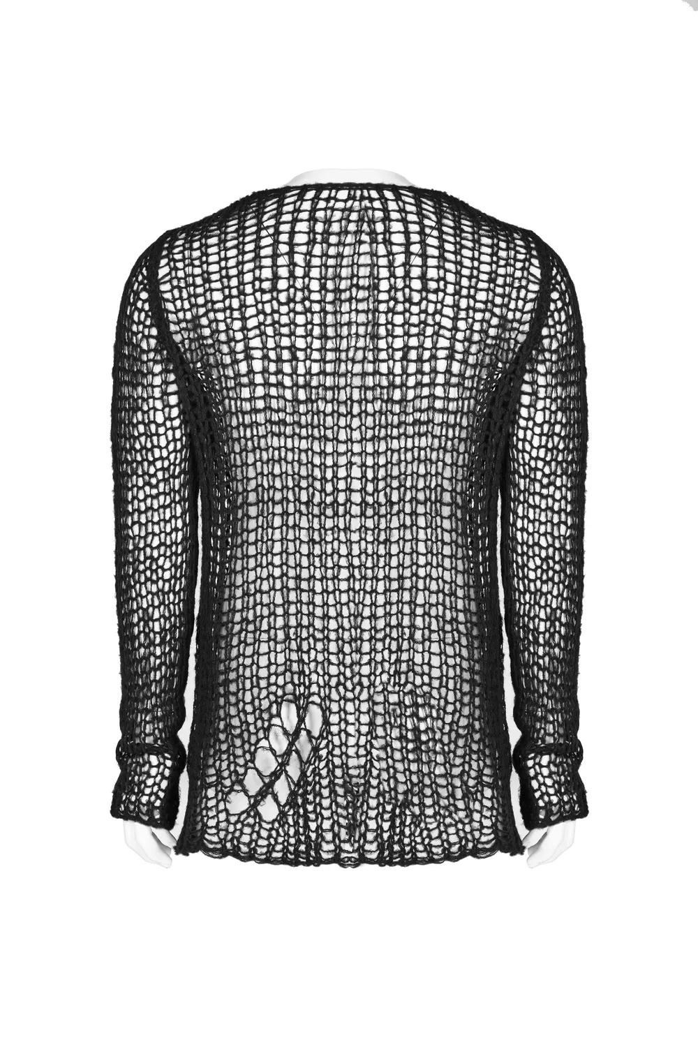 Stylish Knit Mesh Pullover - Trendy and Breathable