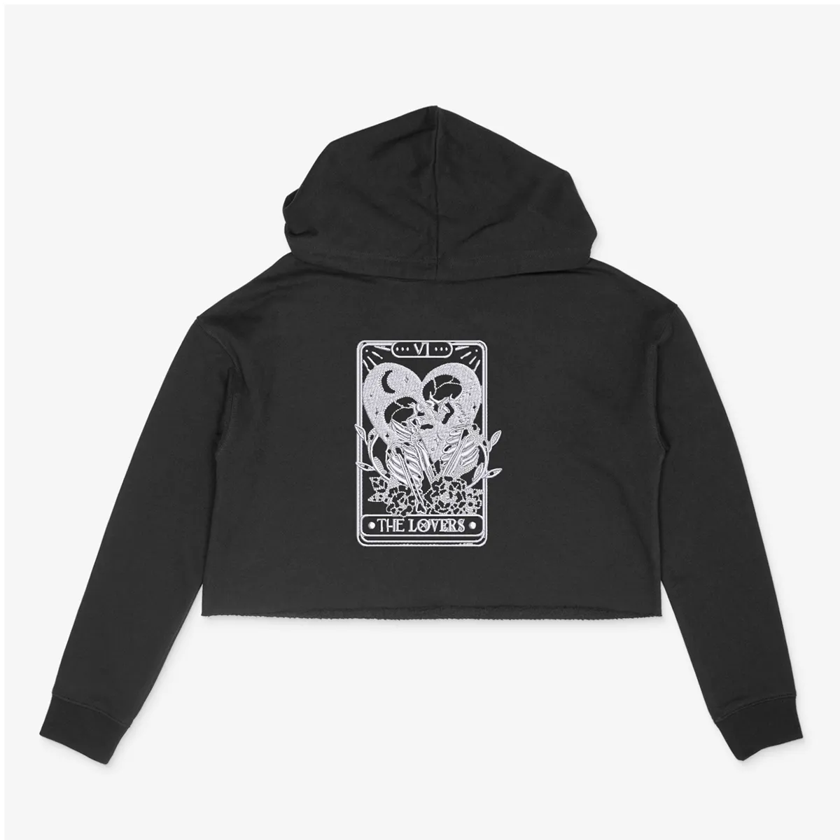 Tarot Card Lovers Design Sweatshirt, Gothic Skeleton Love Print, Unisex Cozy Sweatshirt, Unique Graphic Top, Perfect Gift Idea