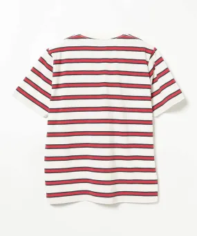 Tricolor Striped Pocket T-shirt