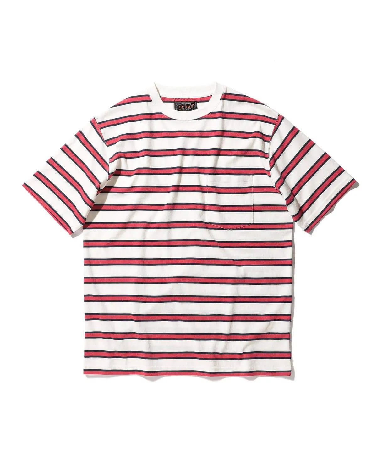 Tricolor Striped Pocket T-shirt