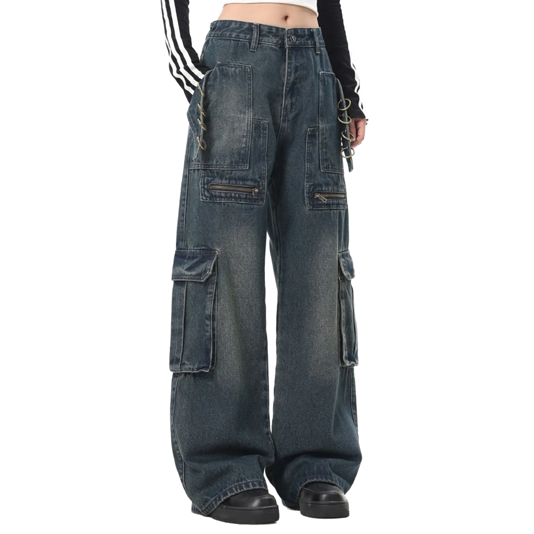 Vagabond 'Pierced' Denim Cargo Jeans