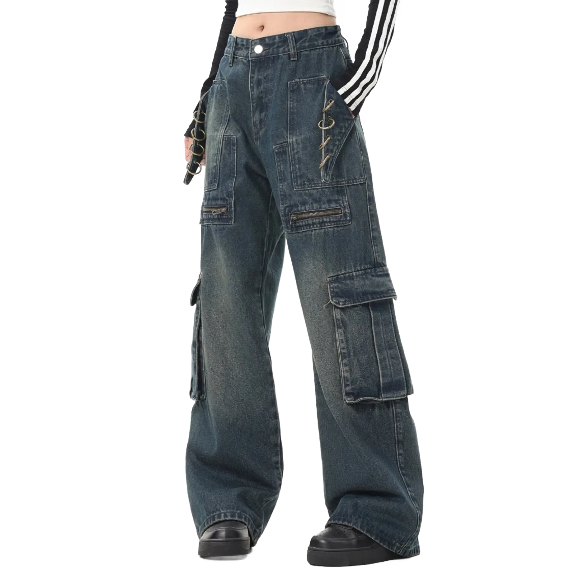 Vagabond 'Pierced' Denim Cargo Jeans