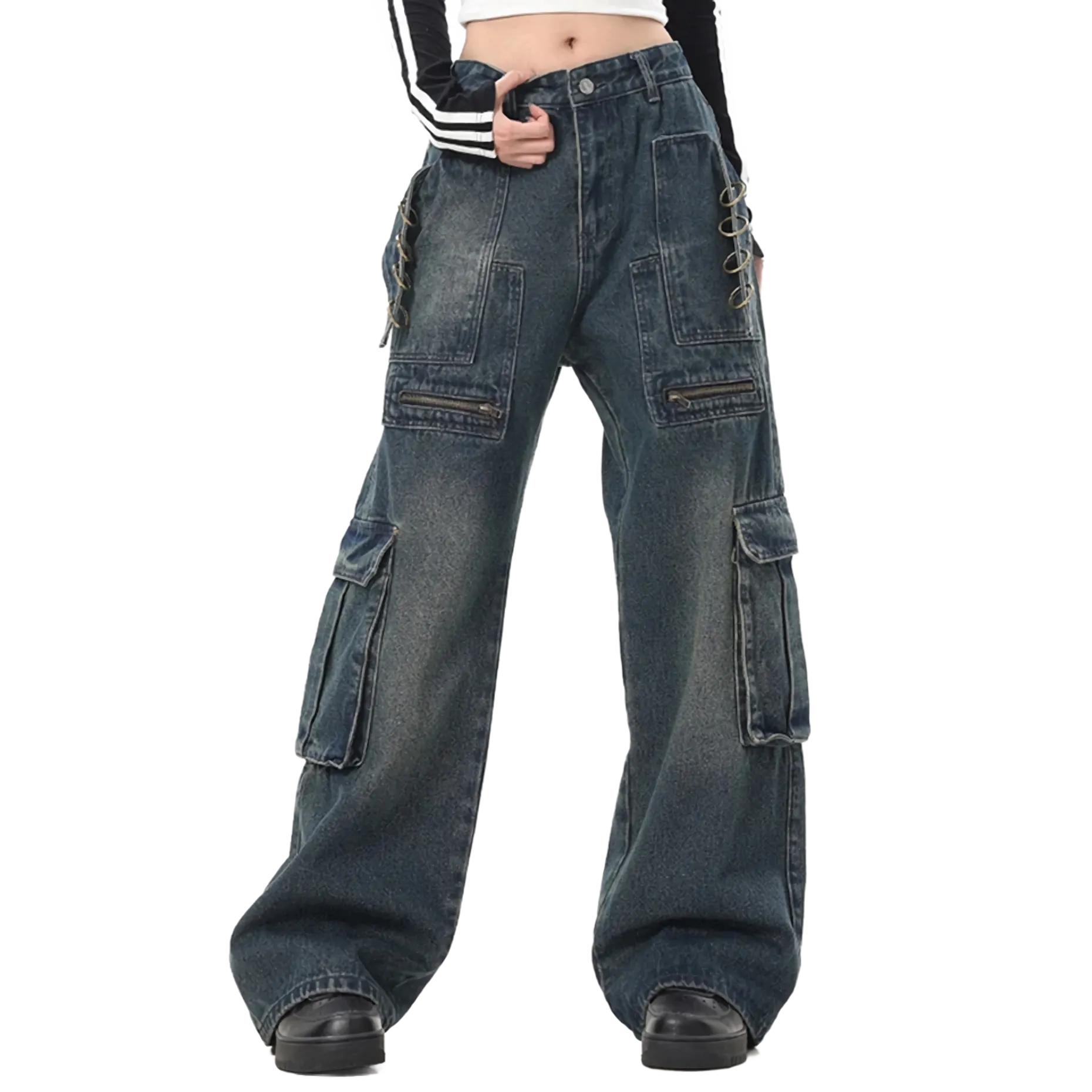 Vagabond 'Pierced' Denim Cargo Jeans