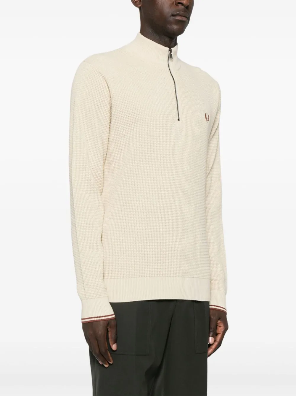 waffle-knit sweater