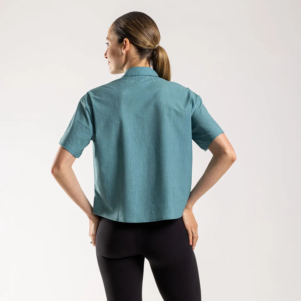 Women's Short Sleeve Adventure Shirt (Turquoise Melange)