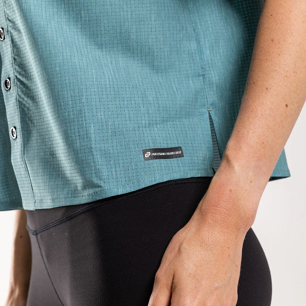 Women's Short Sleeve Adventure Shirt (Turquoise Melange)