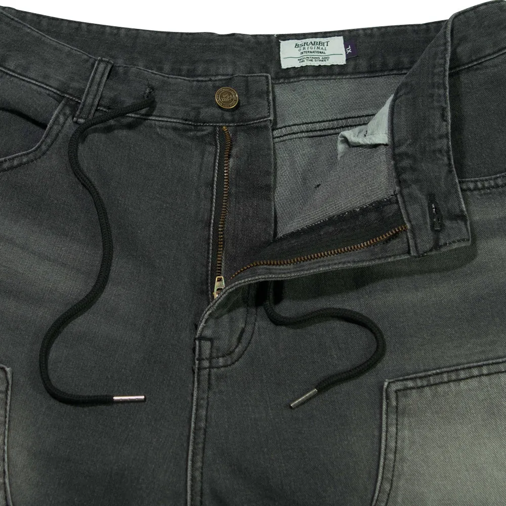 WORK LOOSEFIT DENIM SHORT PANTS BLACK