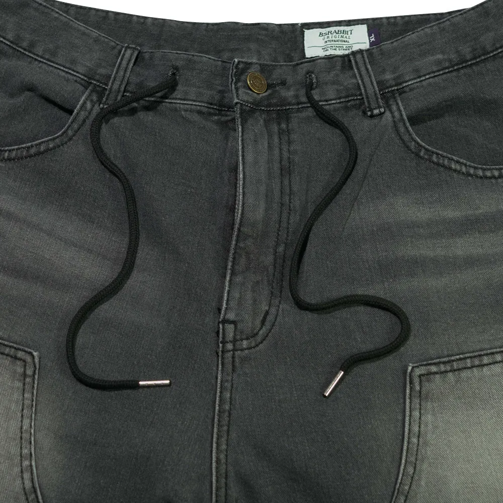WORK LOOSEFIT DENIM SHORT PANTS BLACK