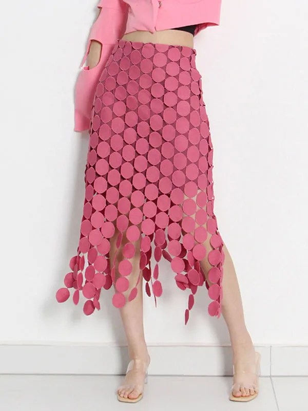 xakxx Urban Irregularity Tasseled Embroidered  Skirts