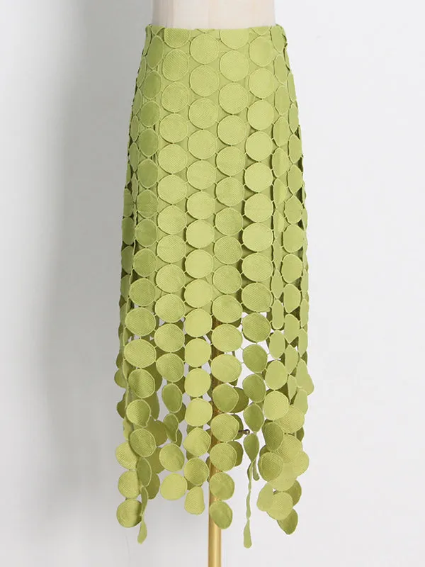 xakxx Urban Irregularity Tasseled Embroidered  Skirts
