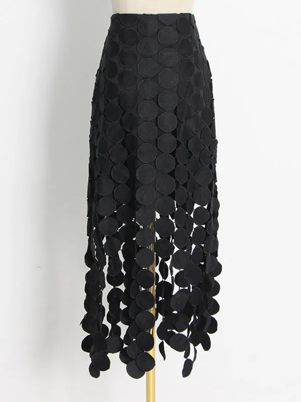 xakxx Urban Irregularity Tasseled Embroidered  Skirts