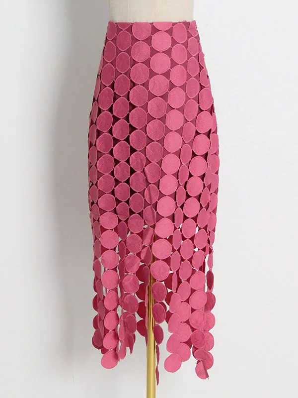 xakxx Urban Irregularity Tasseled Embroidered  Skirts